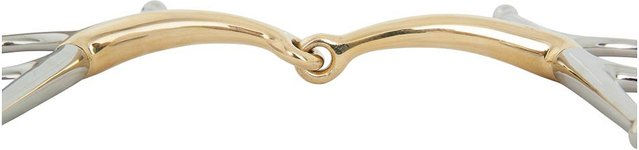 Produktbild von BR Knebeltrense Soft Contact aus Edelstahl in Gold einfach gebraten 12mm Shanks 165mm