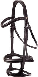 BR Kombinasenriemen Bath anatomisch geformt aus Leder Schwarz für Warmblut – Bild 1 von 2