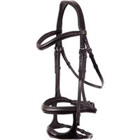 Produktbild von BR Kombinasenriemen Bath anatomisch geformt aus Leder Schwarz für Warmblut