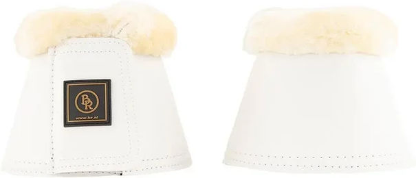 BR Majestic Springglocken für Pferde mit Kunstfellrand Weiß Größe M – Bild 1 von 2