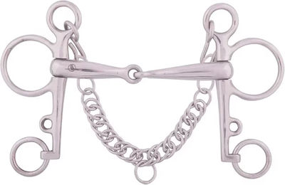 Produktbild von BR Pelham Gebiss für Pferde Edelstahl Apple Mouth einfach gebrochen Silber 18mm Size 13.5