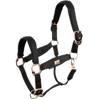 Produktbild von BR Pferdehalfter aus Nylon in Rose Gold und Schwarz Extra Full