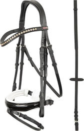 Produktbild von BR Premiere Brest Trensenzaum aus Leder für Ponys in Schwarz und Silber