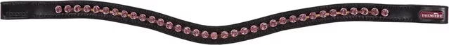 BR Premiere Stirnband mit Crystal Bombe Kette für Pferde in Schwarz oder Rosa – Bild 1 von 2