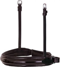 BR Reithalfter aus Pullback-Leder Lacquer in Schwarz mit Silberbeschlägen – Bild 1 von 2