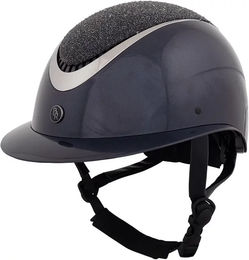 BR Reithelm Theta Plus Glamourous Glossy Unisex Kunststoff Blau Schwarz – Bild 1 von 2