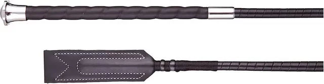 Produktbild von BR Reitpeitsche für Hindernisreiten aus Leder 60 cm Schwarz