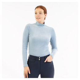 Produktbild von BR Reitshirt Damen Blau mit Veloursbesatz