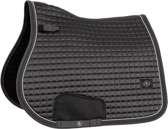 Produktbild von BR Satteldecke Capri für Pferde aus Satin in Schwarz oder Grau für Vollblut