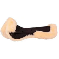 Produktbild von BR Sattelpad aus Schafsfell mit herausnehmbaren Sattelkissen für Warmblut Pferde in Schwarz und Beige