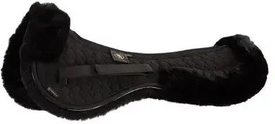 BR Sattelunterlage Lammfell mit Air Mesh Wirbelkanal für Warmblut in Schwarz – Bild 1 von 3