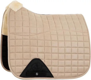 BR Schabracke Majeur II Dressur für Warmblut mit Synthetik-Schaffell in Simply Taupe – Bild 1 von 4