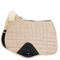 Produktbild von BR Schabracke Majeur II Polyvalence für Warmblut mit Kunstschaffell in Taupe/Beige