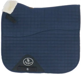 BR Schabracke Majeur VS + DR für Vollblut mit synthetischem Schaffell in Navy Blau – Bild 1 von 2