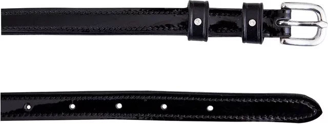 BR Sporenriemen aus Lackleder mit Swarovski Crystals in Schwarz – Bild 1 von 2