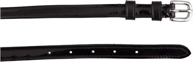 BR Sporenriemen aus Lackleder Schwarz/Silber – Bild 1 von 3