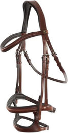 BR Trense Bath Kombinasenriemen aus Leder für Warmblut in Braun Oak – Bild 1 von 2