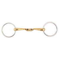 Produktbild von BR Wassertrense Gold doppelt gebrochen Soft Contact mit gebogenem Mundstück 16 mm