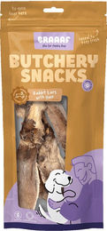 Braaaf Hundesnack Kaninchenohren mit Haar Monoprotein getreidefrei hypoallergen 80 g - 80 g – Bild 1 von 3