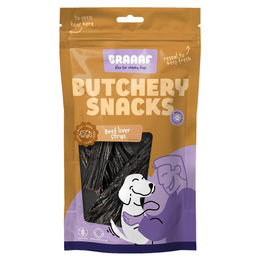 Braaaf Hundesnack Rinderleberstreifen aus Trockenfleisch Monoprotein 150 g - 150 g – Bild 1 von 4
