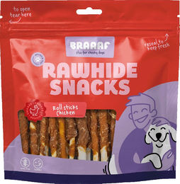 Braaaf Rawhide Roll Sticks Kausnack Huhn getreidefrei und glutenfrei 180 g - 30 x 12,5 cm – Bild 1 von 13