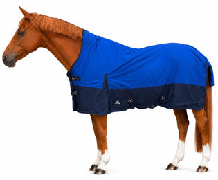 Brama-West Nikko Turnout 1680D Pferdedecke mit Fleece-Futter Regendecke Royal/Navy 145 cm – Bild 1 von 1