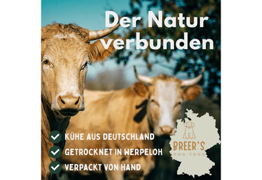 Produktbild von Breers Pet Food Rinderkopfhaut getrocknet 5 Stück Kausnack für Hunde getreidefrei und zuckerfrei