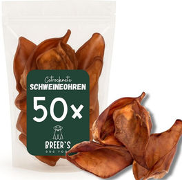 Breers Pet Food Schweineohren getrocknet Hundekausnack für erwachsene Hunde getreidefrei und zuckerfrei 50 Stück – Bild 1 von 2