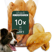 Produktbild von Breers Pet Food XXL Rinderohren mit Muschel getrocknet 10 Stück Kausnack für Hunde getreidefrei und zuckerfrei