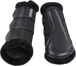 Breezy-Plush Gamaschen Beinschutz aus Kunstleder Schwarz Größe L – Bild 1 von 1