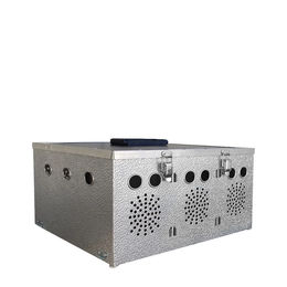 Breker Aluminium Transportkorb für Tauben und Wachteln mit 3 Abteilungen in Silber – Bild 1 von 5