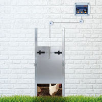 Produktbild von Breker Automatische Hühnerklappe aus Aluminium mit Zeitschaltuhr und Selbstverriegelung Silber 22 x 32 cm