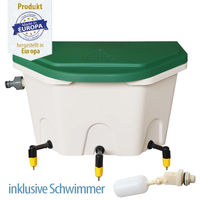 Produktbild von Breker AviAqua Kaninchen Tränke mit Schwimmer und 3 Nippeln 8 Liter Weiß