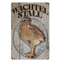 Produktbild von Breker Blechschild Vintage Wachtelstall aus Metall Braun