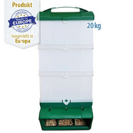Produktbild von Breker Futterautomat für Geflügel aus Kunststoff in Grün für Hühner, Enten und Puten mit 20 kg Kapazität