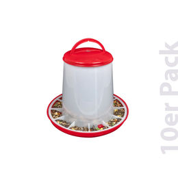 Produktbild von Breker Futterautomat für Hühner und Wachteln aus Kunststoff Rot 10er Pack