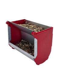 Produktbild von Breker Futterautomat für Kaninchen und Meerschweinchen aus Kunststoff in Rot oder Silber