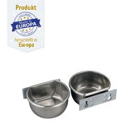 Produktbild von Breker Futternapf aus Edelstahl mit Halteplatte für Kaninchen und Meerschweinchen 400 ml Silber