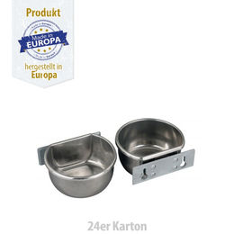 Breker Futternapf aus Edelstahl mit Halteplatte Silber 400 ml für Kaninchen und Meerschweinchen – Bild 1 von 3