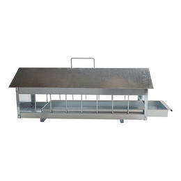Breker Futtertrog aus Metall für Tauben und Hühner 60 cm mit Schublade Silber – Bild 1 von 2