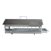 Produktbild von Breker Futtertrog aus Metall für Tauben und Hühner 60 cm mit Schublade Silber