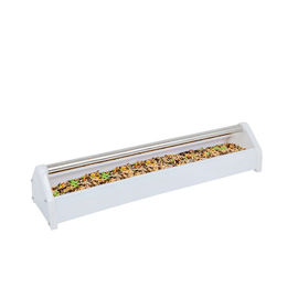 Produktbild von Breker Futtertrog für Hühner mit Abwehrrolle aus Kunststoff 80 cm Weiß