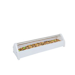 Produktbild von Breker Futtertrog mit Abwehrrolle für Hühner aus Kunststoff 60 cm Weiß