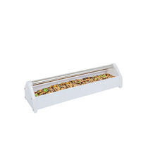 Produktbild von Breker Futtertrog mit Abwehrrolle für Hühner aus Kunststoff 60 cm Weiß