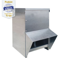 Breker Geflügel Futterautomat aus verzinktem Metall für Hühner ohne Trittklappe 14 kg – Bild 1 von 8