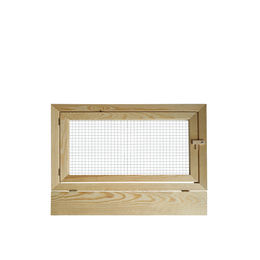 Breker Holzvorderfront mit Pendel für Kaninchenställe aus Naturholz – Bild 1 von 2
