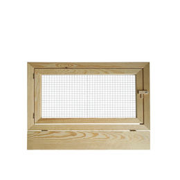 Breker Holzvorderfront mit Pendel für Kaninchenställe in Naturoptik – Bild 1 von 2