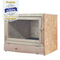 Produktbild von Breker Kaninchenstall Einzelstall aus Holz mit Holzvorderfront 80 x 80 cm für Kaninchen und Meerschweinchen ohne Bodenrost