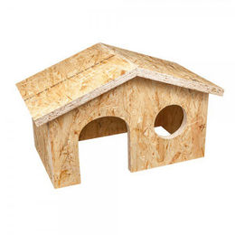 Produktbild von Breker Kleintier Häuschen Almhütte aus Holz für Kaninchen und Meerschweinchen
