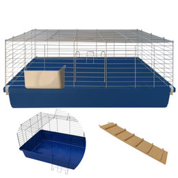 Breker Kleintierkäfig aus Metall für Meerschweinchen und Kaninchen 120 cm Blau – Bild 1 von 5